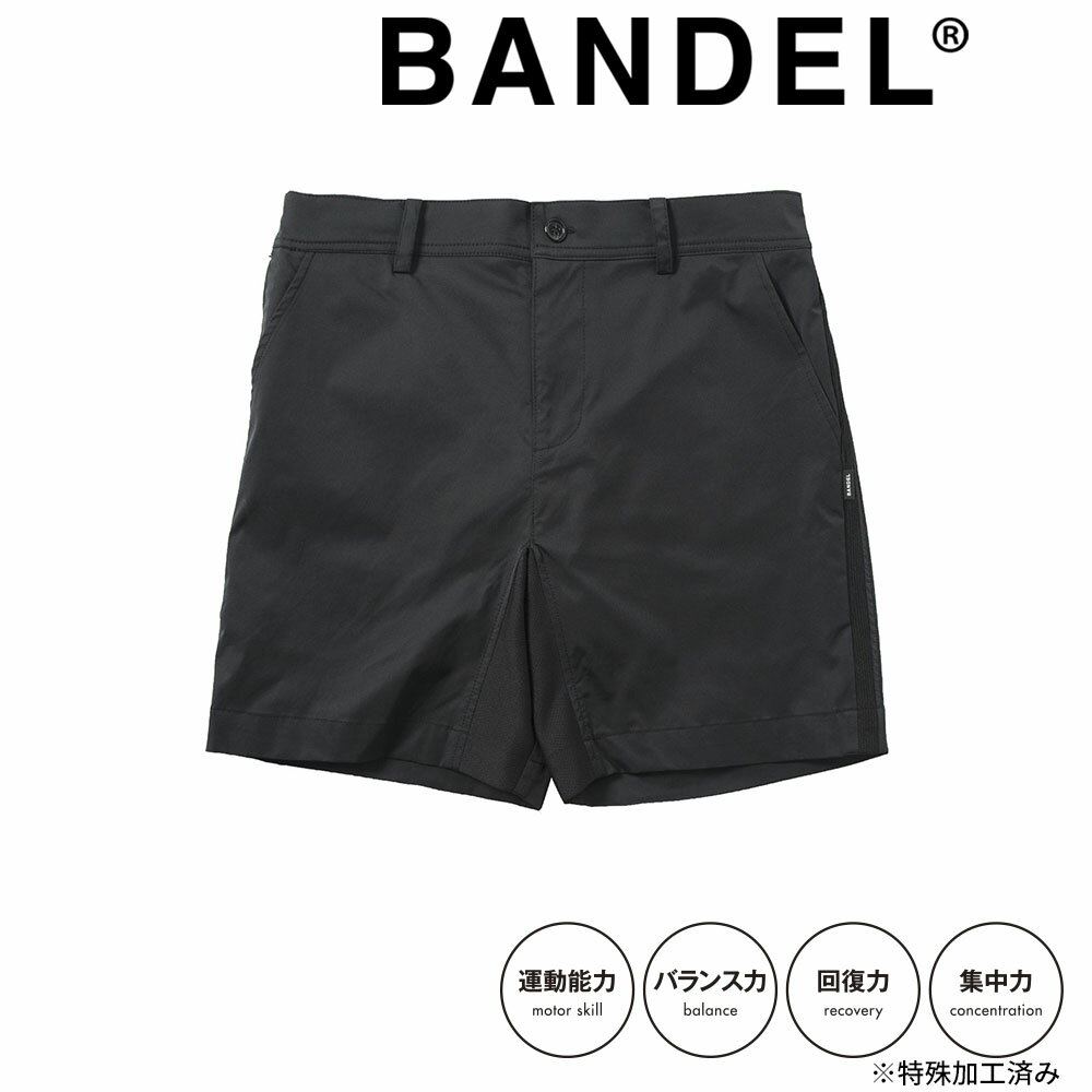 楽天DEPARTMENTSTORES【レビュー特典】バンデル BANDEL GOLF COLLECTION 撥水ショートパンツ ショーツ 短パン BG-TCNSP001 ストレッチナイロン 吸汗 速乾 スポーツ 切り替え ロゴ ブランド オシャレ ブラック 黒 メンズ 男性 CREORA クレオラ