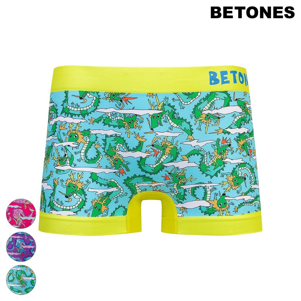 ビトーンズ ボクサーパンツ メンズ BETONES ビトーンズ ボクサーパンツ ComeOn福龍 FUKUR001 GREEN PURPLE YELLOWMENS メンズ ボクサー パンツ アンダーウェア シンプル 軽量 速乾 耐久性 ギフト プレゼント 正月 龍 ドラゴン 祝福 おしゃれ かわいい