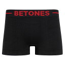 BETONES ボクサーパンツ SKID M002 BLACK(RED) MENS メンズ ボクサー パンツ アンダーウェア ブラック レッド シンプル 軽量 速乾 耐久性 ギフト プレゼント