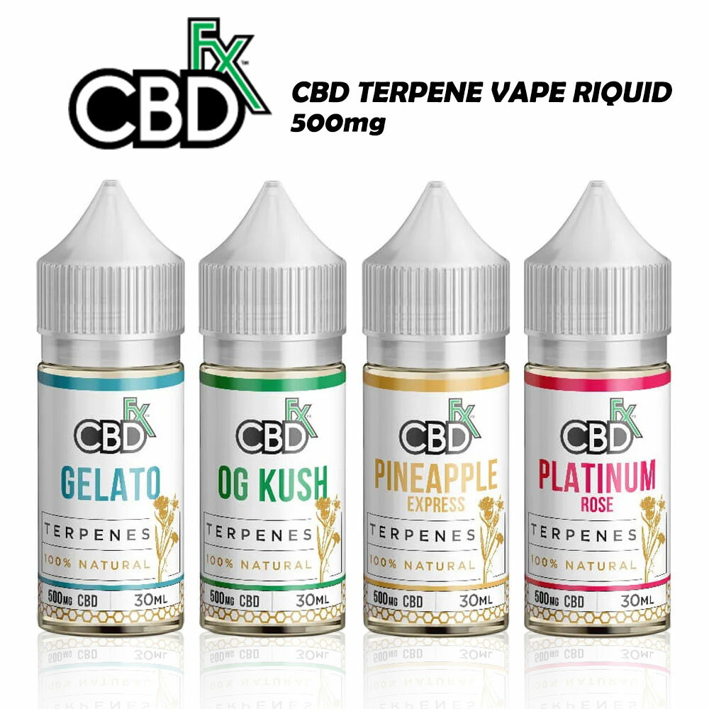 【マラソン最大P19!要エントリー】【レビュー特典】CBDfx ベイプ用 CBDリキッド テルペン入り Vape Riquid CBD含有量500mg/内容量30mlヴェポライザー ベポライザー ベイプジュース E-Liquid Eリキッド 吸うCBD ヘンプ 麻 オーガニック トラベル 旅行