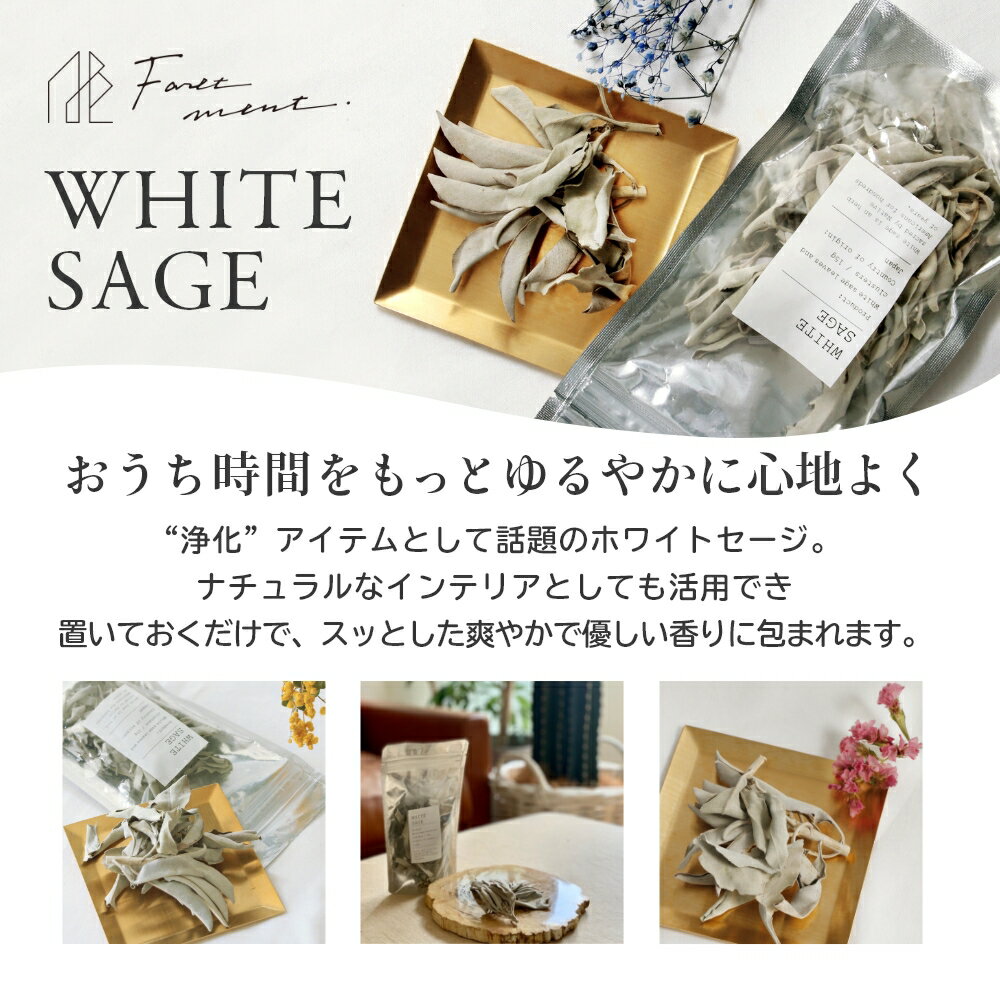 フォートメント Foretment ホワイトセージ WHITE SAGE PACK 浄化用 お香 芳香剤 おしゃれ 部屋 玄関 ディフューザー ナチュラル フレグランス 国産 日本産