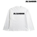 JIL SANDER クルーネック 長袖 Tシャツ ロゴ入り J22GC0136 WHITEジルサンダー オフ ホワイト 白 クルーネック ロンT リブ オーガニックコットン ロゴ コットン 100% イタリア