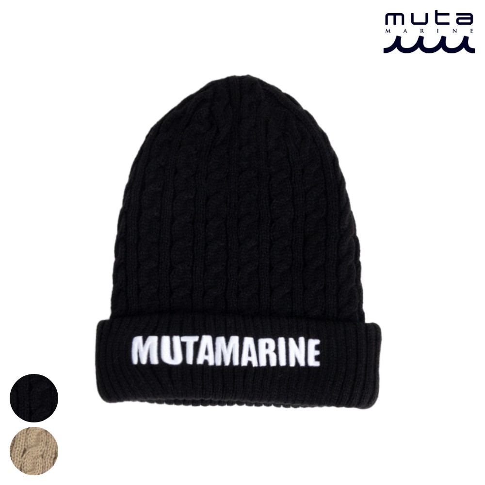 muta MARINE ムータマリン ニット帽 Knit Cap MMAV-623015マリン 帽子 ぼうし レジャー スポーツ スキー スノボー ゴルフ golf アウトドア ロゴ オシャレ ブラック BLACK 黒 ベージュ BEIGE