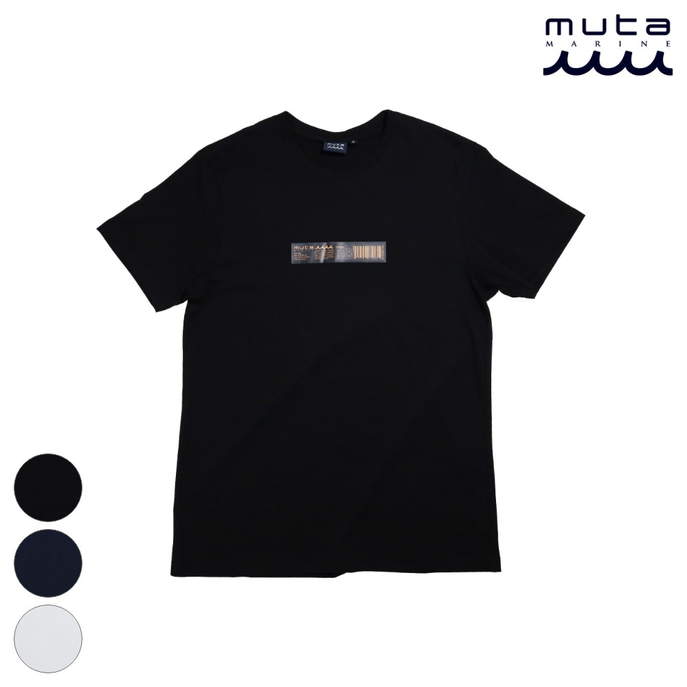 【SS最大P55!要エントリー】muta MARINE ムータ BARCODE TAG Tシャツ MMJC-434092 WHITE NAVY BLACK 夏 海 波 サーフ サーファー ボート ビーチ プール 半袖 ティーシャツ