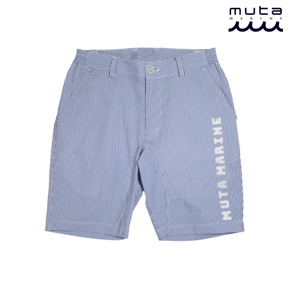 【SS最大P55!要エントリー】muta MARINE COOL MAX&reg; シアサッカー ハーフパンツ MMMK-444062 NAVYxWHITE BLUExWHITEネイビー ホワイト ブルー 紺x白 青x白 短パン ショートパンツ 半ズボン ゴルフ スポーツ