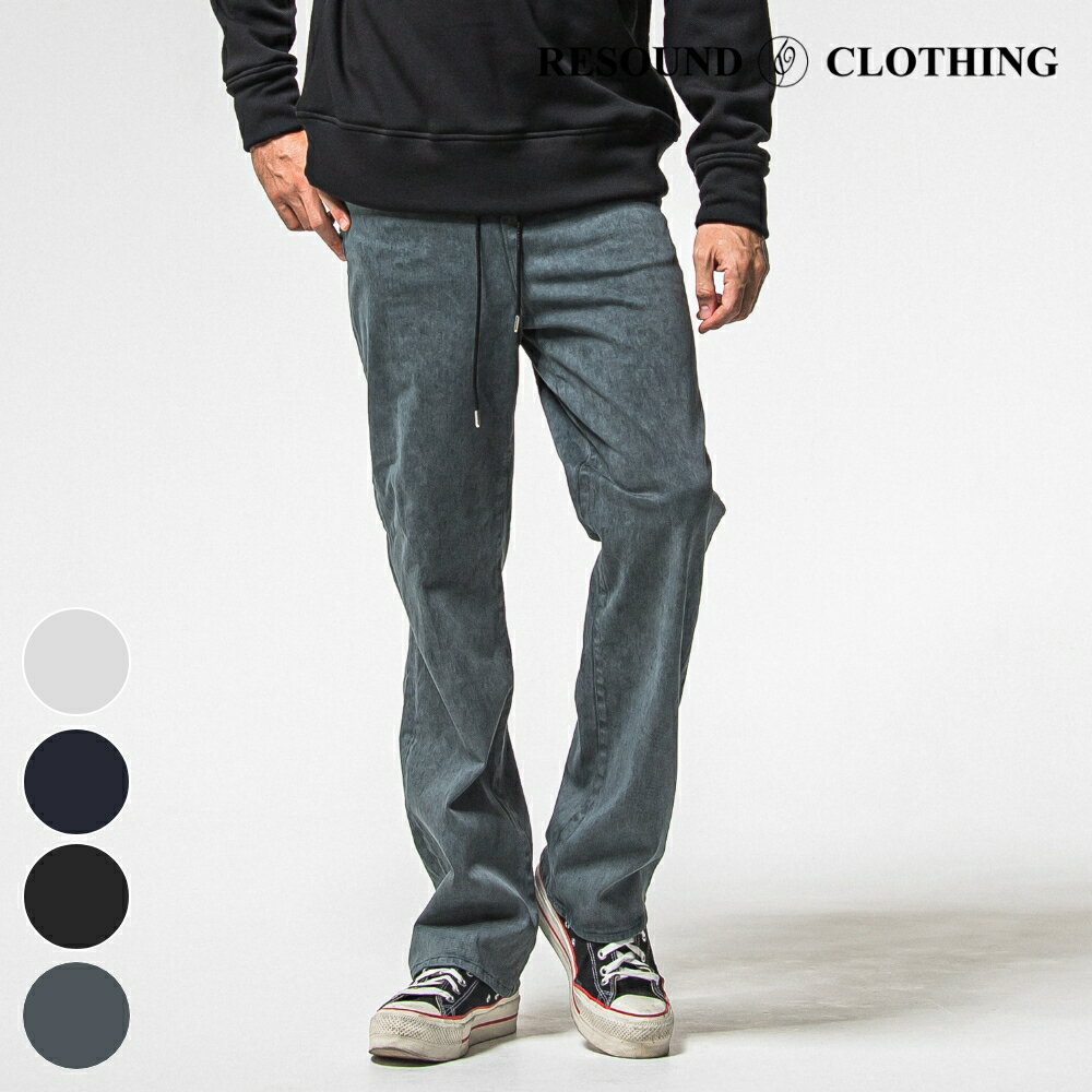【予約】RESOUND CLOTHING リサウンドクロージング パンツ KING DENIM JERSEY REGULAR TAPERD BASIC-ST-005 テーパード デニム バギーシルエット ヴィンテージジーンズ ベルト不要 メンズ ホワイト インディゴ ブラック Pブラックブランド おしゃれ