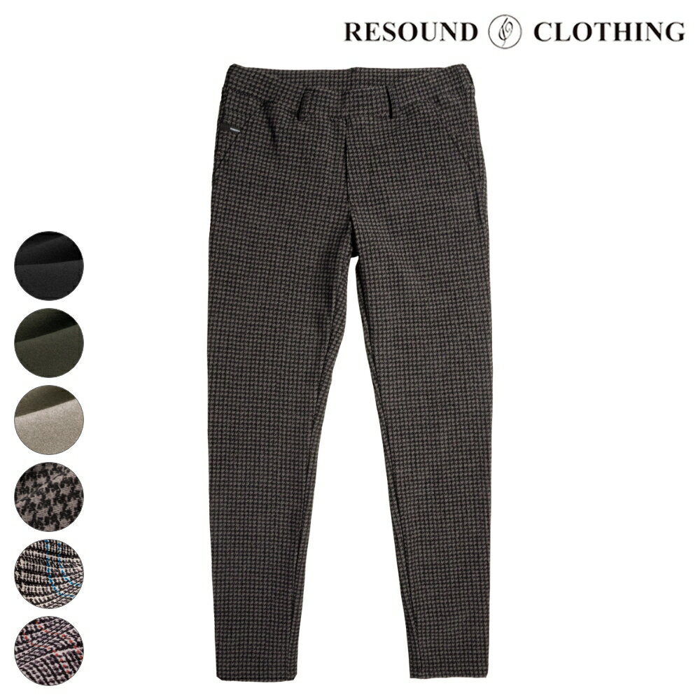 RESOUND CLOTHING リサウンドクロージング パンツ CHRIS EASY HEAT PANTS RC26-ST-016H ブラック グレー カーキ チドリ チェックスキニーパンツ ラインパンツ 裏起毛 スラックス ドローコード サイドポケット