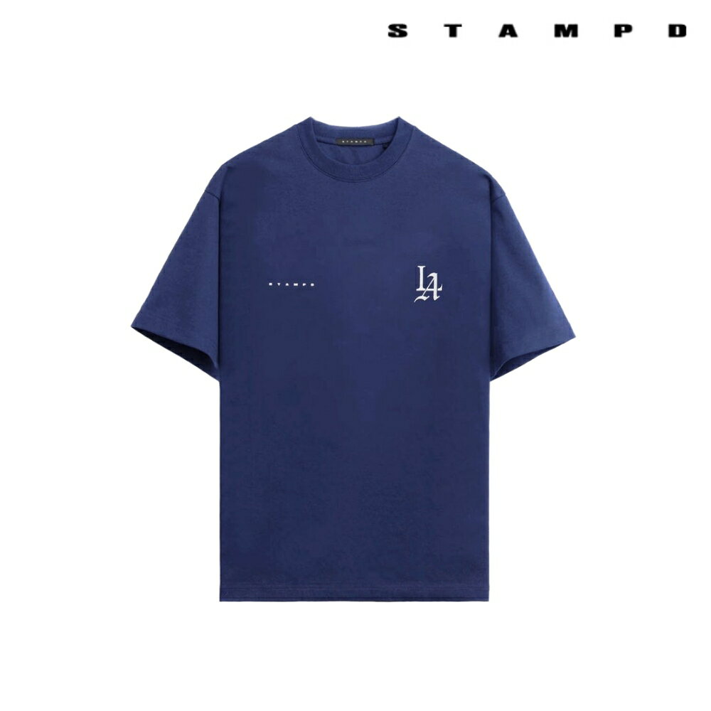 拉链 - STAMPD スタンプド Tシャツ LA 001 93 Relaxed Tee Vintage Washed M4362TE Tシャツ 半袖 クルーネックトップス カットソー ネイビー×ホワイト 2026SS日本限定 トップスウォッシュ加工 コットンジャージー オーバーサイズ ゆったり グラフィック 定番 高級感 おしゃれ