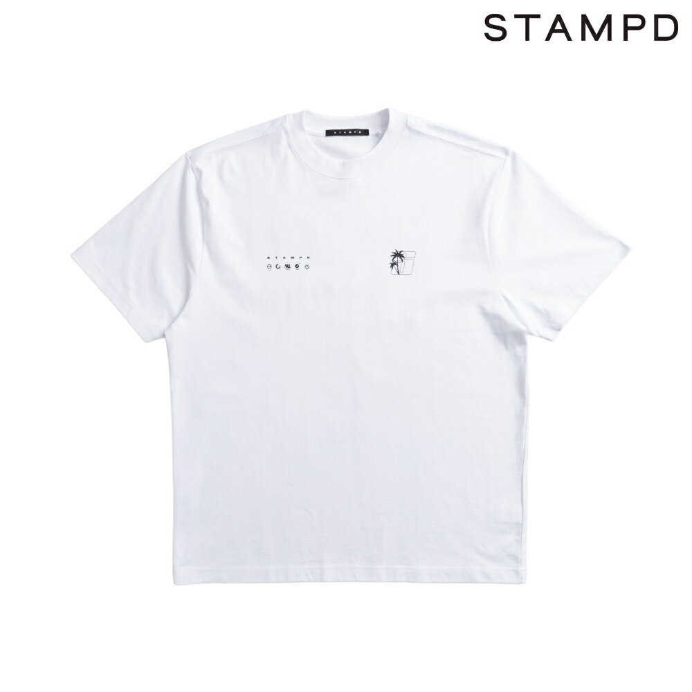 STAMPD スタンプド Tシャツ S24 Transit Relaxed Tee SLA-M3331TE WHITEティーシャツ 半袖 ホワイト 白 クルーネック ロゴ グラフィック コットン カットソー ストリート