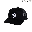 STAMPD キャップ Seaset S Neoprene Trucker SLA-U2879HTChris Stampd クリス・スタンプド 帽子 キャップ ロゴ LOGO golf ゴルフ ポリエステル メッシュ スポーツ アウトドア タウンユース BLACK ブラック 黒