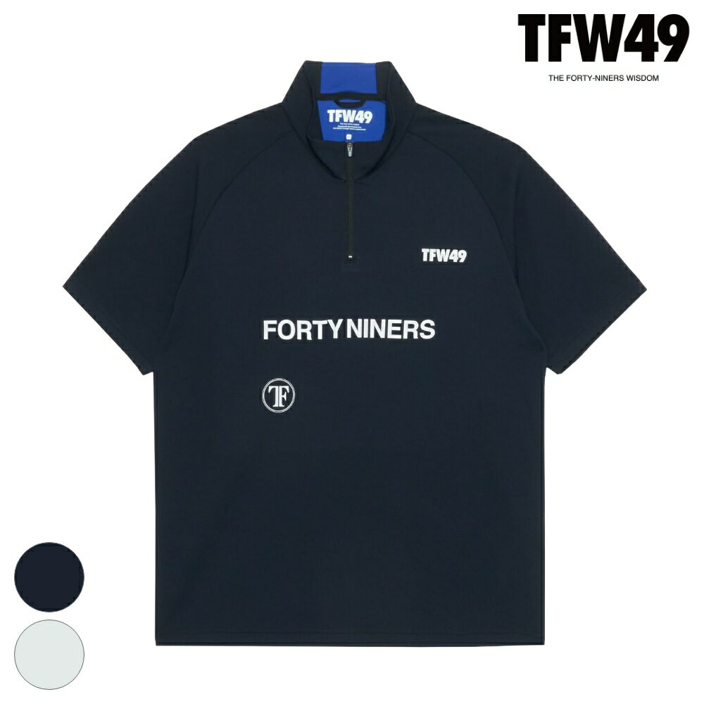 TFW49 ティーエフダブリュー HALF ZIP SS MOCKNECK T102520007 モックネック ゴルフウェア ブラック ホ..