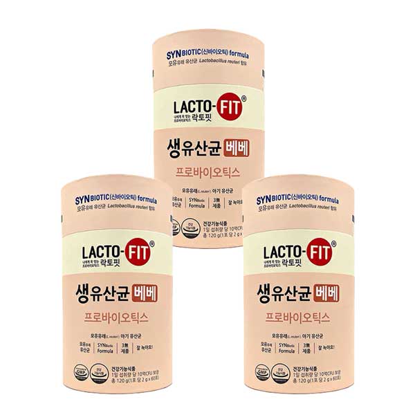 キムチを始め発酵食品を多く摂る韓国で愛され続ける「ラクトフィット」。 もっと食べたくなる美味しさでリピーターの多い商品です。 プラスαでスタイルに合わせてお選びいただけます。 プラスαの成長期の幼児を考えて配合された生乳酸菌べべ（ベイビー）。 LACTO-5X配合、水無しで食べられる美味しい乳酸菌。 80年の伝統乳酸菌専門企業が販売。 乳酸菌+プレーバイオテックス(乳酸菌の餌)+ ポストバイオテックス(乳酸菌の代謝産物)配合。 80年の研究から考えられた5つの菌を組み合わせた乳酸菌パウダー。 ※通常3～15営業日以内の発送となります。 ※他店でも掲載してる商品になります。 　人気商品のため、時間差で欠品、廃盤に 　なることがございますが、ご了承ください。 【内容量】 　2g×60包入り 【対象年齢】 　1～3歳 【生産国】 　韓国 【ご使用方法】 　1日1包を目安にお召し上がりください。 【注意事項】 　写真と実際の商品とは色合いが多少異なる 　場合がございます。ご了承ください。 韓国 チョングンダン 健康食品 ラクトフィット 乳酸菌　サプリメント 生乳酸菌 健康 プロバイオティクス 美味しい Lactofit