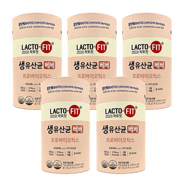 キムチを始め発酵食品を多く摂る韓国で愛され続ける「ラクトフィット」。 もっと食べたくなる美味しさでリピーターの多い商品です。 プラスαでスタイルに合わせてお選びいただけます。 プラスαの成長期の幼児を考えて配合された生乳酸菌べべ（ベイビー）。 LACTO-5X配合、水無しで食べられる美味しい乳酸菌。 80年の伝統乳酸菌専門企業が販売。 乳酸菌+プレーバイオテックス(乳酸菌の餌)+ ポストバイオテックス(乳酸菌の代謝産物)配合。 80年の研究から考えられた5つの菌を組み合わせた乳酸菌パウダー。 ※通常3～15営業日以内の発送となります。 ※他店でも掲載してる商品になります。 　人気商品のため、時間差で欠品、廃盤に 　なることがございますが、ご了承ください。 【内容量】 　2g×60包入り 【対象年齢】 　1～3歳 【生産国】 　韓国 【ご使用方法】 　1日1包を目安にお召し上がりください。 【注意事項】 　写真と実際の商品とは色合いが多少異なる 　場合がございます。ご了承ください。 韓国 チョングンダン 健康食品 ラクトフィット 乳酸菌　サプリメント 生乳酸菌 健康 プロバイオティクス 美味しい Lactofit