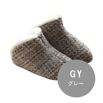【楽天スーパーSALE_10%OFF】ルームシューズ ノート スリッパ レディース グレー Mサイズ 約25cmまで 甲高 履きやすい 室内 もこもこ あったか 秋冬 冷え性 かわいい おしゃれ