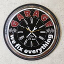 【ATC】【2個セット】壁掛時計 ウォールクロック アンティークメタルクロック 【GARAGE】(3)