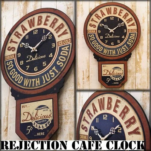 【ATC】壁掛時計 壁掛け時計 ウォールクロック レジェクションカフェ ストロベリー クロック [3]