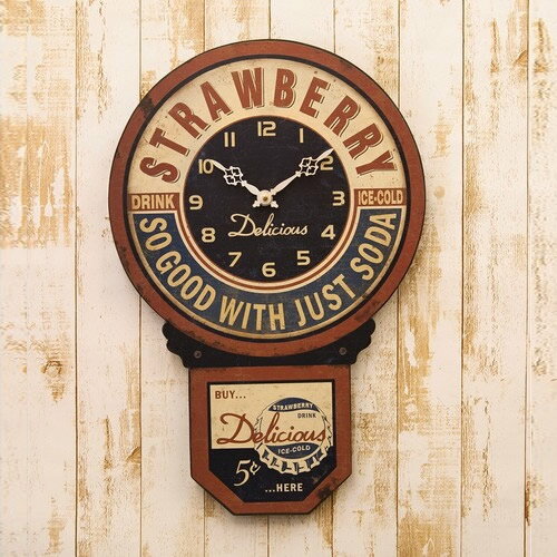 【ATC】壁掛時計 壁掛け時計 ウォールクロック レジェクションカフェ ストロベリー クロック