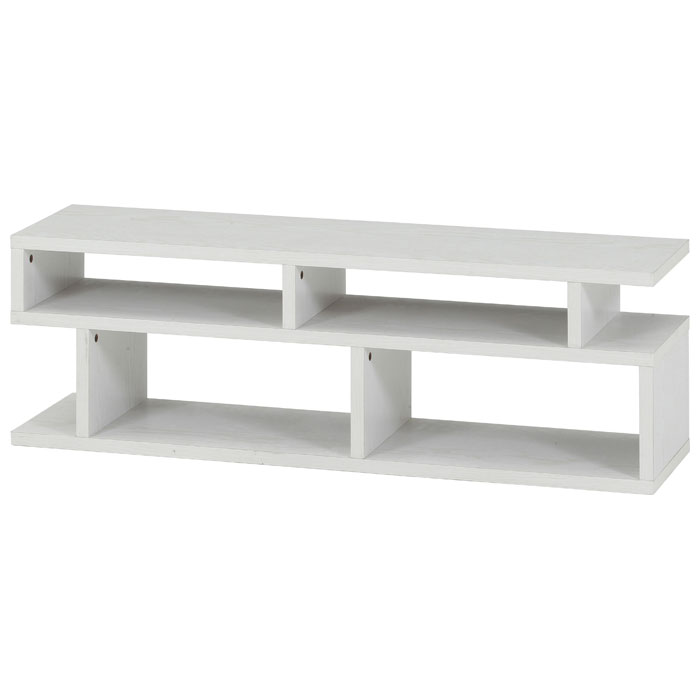 S字型TV台 120cm幅 オークホワイト お客様組立品