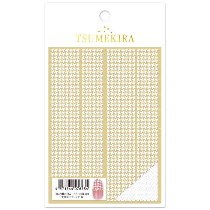 TSUMEKIRA(ツメキラ) ネイルシール NN-CDR-004 千鳥格子フレンチ 白 送料無料（普通郵便）
