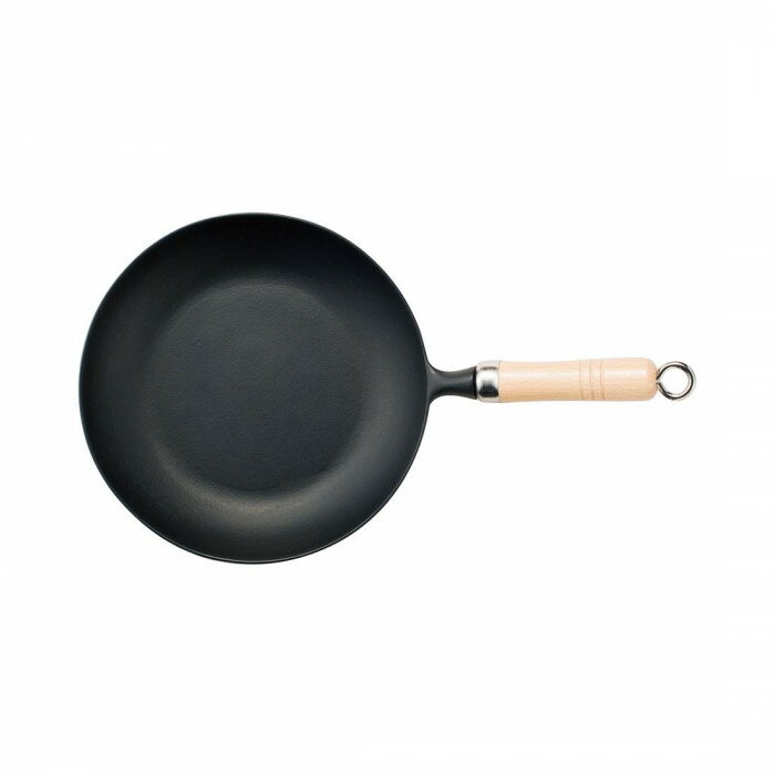 Ih/Gas Compatible - 岩鋳 南部鉄器 オムレツパン24(木柄付) 24006 フライパン IH対応 ガス 直火対応