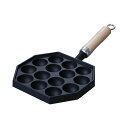 岩鋳 南部鉄器 たこ焼14穴(木柄付) IH対応 90033 タコ焼きプレート IH対応 直火 ガス カセットコンロ IHヒーター