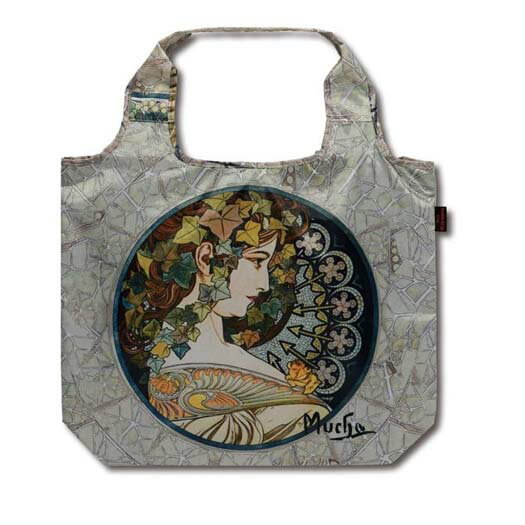 Tote Bag Type - クーラーバッグ 保冷バッグ たためる エコバッグ ユーパワー 名画クーラーエコバッグ ミュシャ「蔦」 AE-01504【メール便 送料無料】