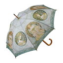 【楽天スーパーSALE_10%OFF】ユーパワー 名画 木製ジャンプ傘 ミュシャ「蔦と夢想」 AU-02205