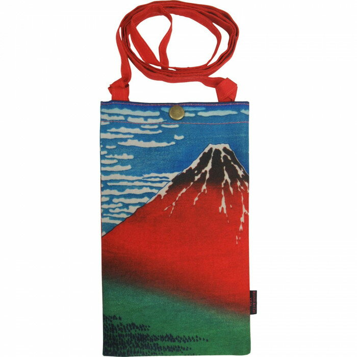 樂天商城 - 名画 スマホショルダーバッグ 葛飾北斎「赤富士」 AS-00914 肩掛け スマホショルダー【メール便 送料無料】