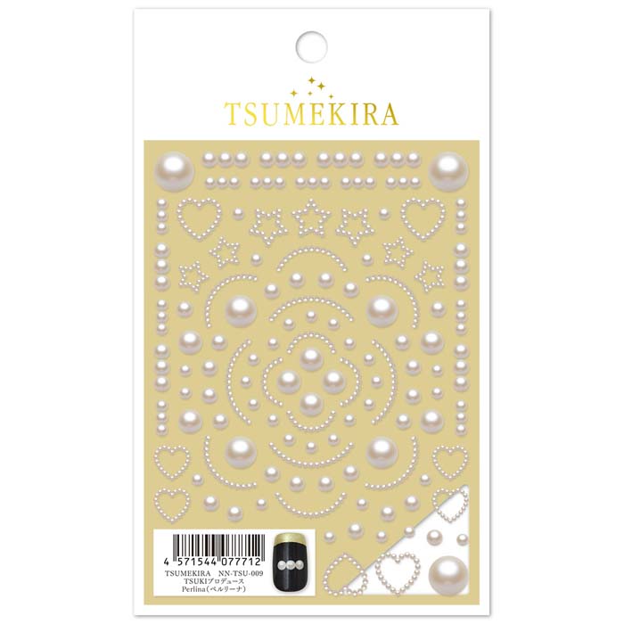 TSUMEKIRA(ツメキラ) ネイルシール TSUKIプロデュース Perlina(ペルリーナ) NN-TSU-009 薄い しなやか 高品質 送料無料（普通郵便）