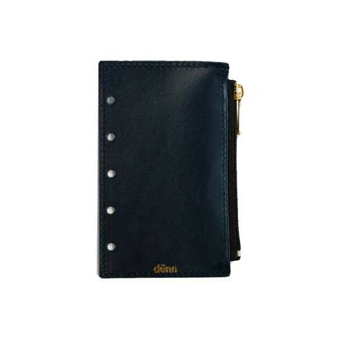 国産レザー デュン dunn M5 zipper pouch 手帳用ジッパー付きポーチ ブルーブラック DMZ01 【メール便 送料無料】