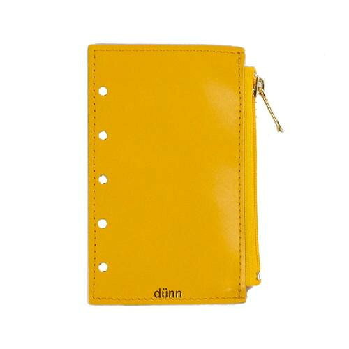 国産レザー デュン dunn M5 zipper pouch 手帳用ジッパー付きポーチ イエロー DMZ06 【メール便 送料無料】