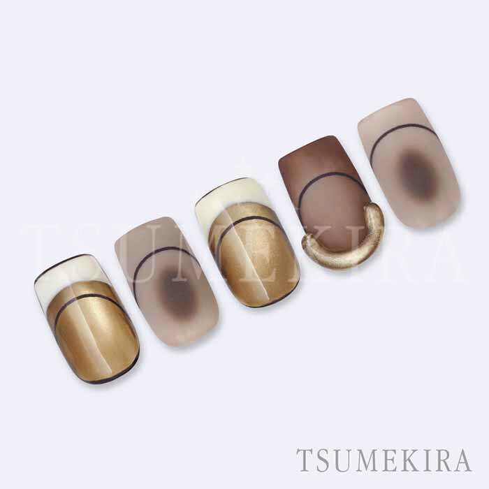 TSUMEKIRA(ツメキラ) ネイルシール フレンチライン ダークブラウン NN-FRL-002 送...