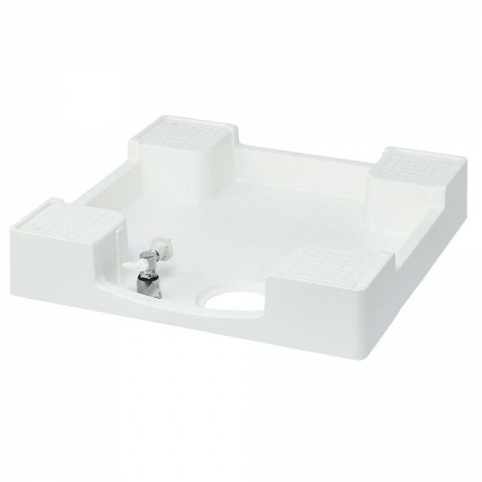 テクノテック 洗濯機用給水栓付防水パン フォーセットパン TPF640SE-CW2-GN 専用ガードなし ニューホワイト 幅64cm 奥行64cm ※洗濯機は商品に含まれません