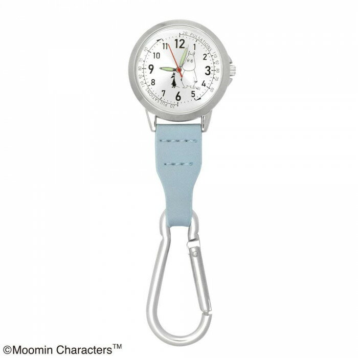 即納 ナースウォッチ 懐中時計 ムーミンとソフス カラビナ付き ウォッチ サックスブルー 暗闇でも見える 蓄光文字盤 ST-TSM0011 ナースグッズ キャラ...