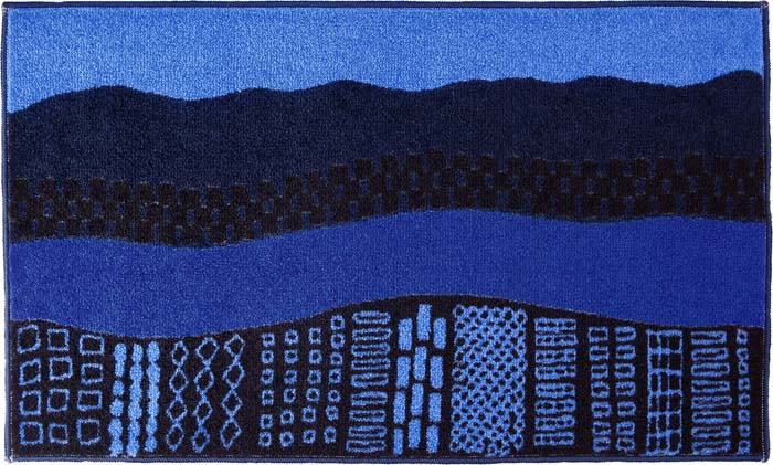 Kobe 45×75cm 街並み 夜景 ブルー系 インテリアマット クリーンテックス 玄関マット マット 室内用 屋内 足ふきマット 洗える 吸水 すべり止め 日本製