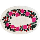 Kranssi 48.5×70cm オーバル 楕円形 北欧柄 花冠柄 インテリアマット クリーンテックス 玄関マット マット 室内用 屋内 足ふきマット 洗える 吸水 すべり止め 日本製(3)
