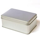 ブリキ缶無地 角 NO.6 角丸 124×80×高さ52mm 空き缶 ケース 収納 カスタマイズ【ナガクラ】