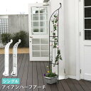 アイアンハーフアーチ(シングル)【送料無料 アイアンアーチ 門 鉄製 ハート 花 フェンス ガーデンアーチ おしゃれ 小型 北欧 ガーデニング 屋外 家具 ツタ...