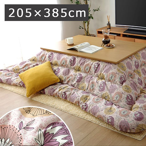 こたつ布団 長方形大 国産 花柄 掛け単品 ピンク 約205×385cm 6柄シリーズ【送料無料】※同梱不可 こたつ布団 長方形大 国産 花柄 掛け単品 ピンク 約205×385cm 6柄シリーズ【送料無料】※同梱不可