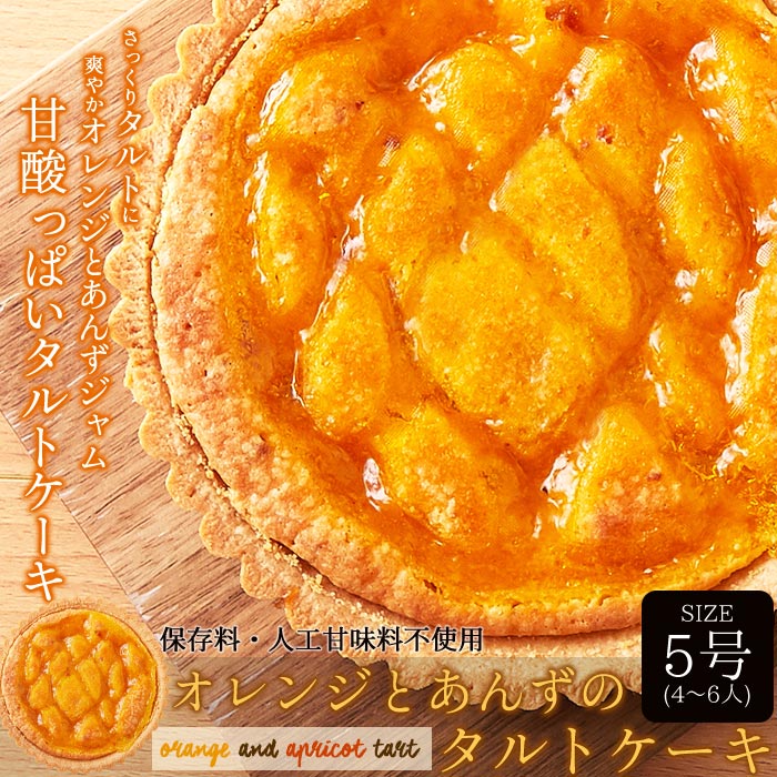 オレンジとあんずのタルトケーキ5号 柑橘 アンズ 杏 アプリコット 甘酸っぱい【メール便送料無料】※同梱不可