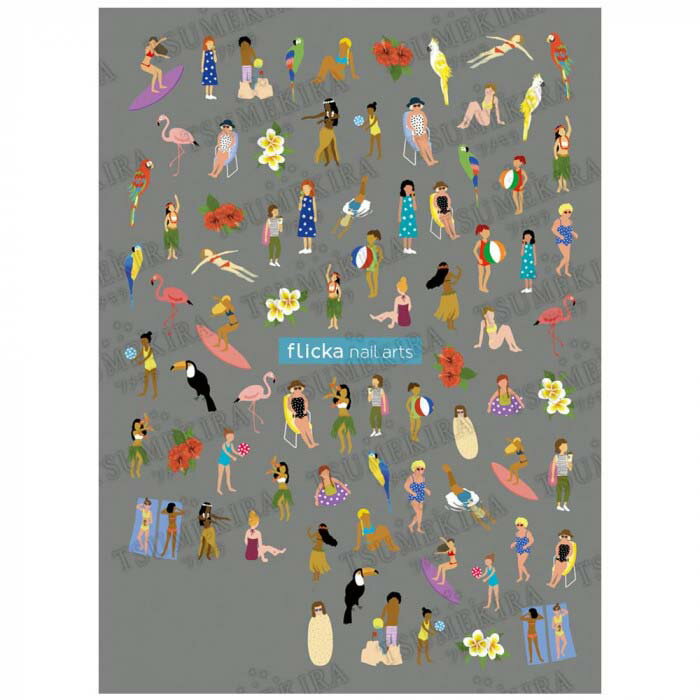 TSUMEKIRA(ツメキラ) ネイルシール flicka nail arts プロデュース1 4 seasons GIRLS Summer NN-FLI-102 薄い しなやか 高品質 送料無料（普通郵便）