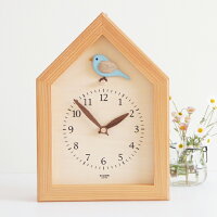 KICORI 青い鳥の時計 k207 （木製 とけい ウッドクロック キコリ 新築祝い 壁掛け...