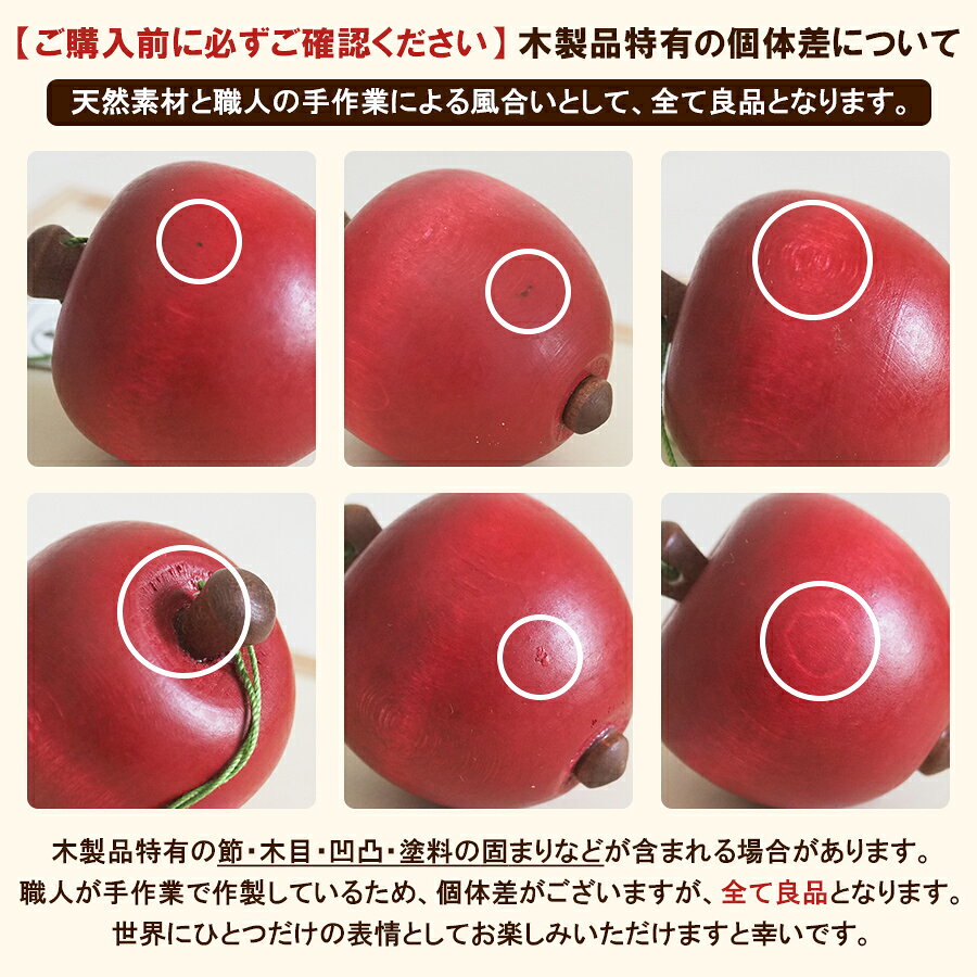 【りんご（大） 6個セット】 ドイツエルツ地方ウルブリヒト社こだわりのクリスマスツリーオーナメント送料無料 本格t的 北欧風 ドイツ製 木のオーナメント クリスマス 飾り 木製品 木工 手作り ハンドメイド グローバルトレードにお勧め (2)