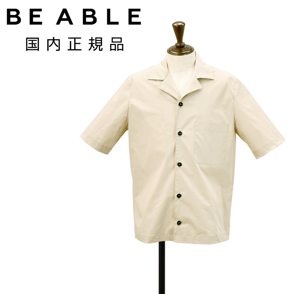 樂天商城 - 【8のつく日はポイント8倍】ビーエイブル　　BE ABLE オープンカラーシャツ メンズ 半袖開襟シャツ KAI カイ ストレッチコットン ライトベージュ リラックスフィット 製品染め 軽量 国内正規品 でらでら公式 ブランド