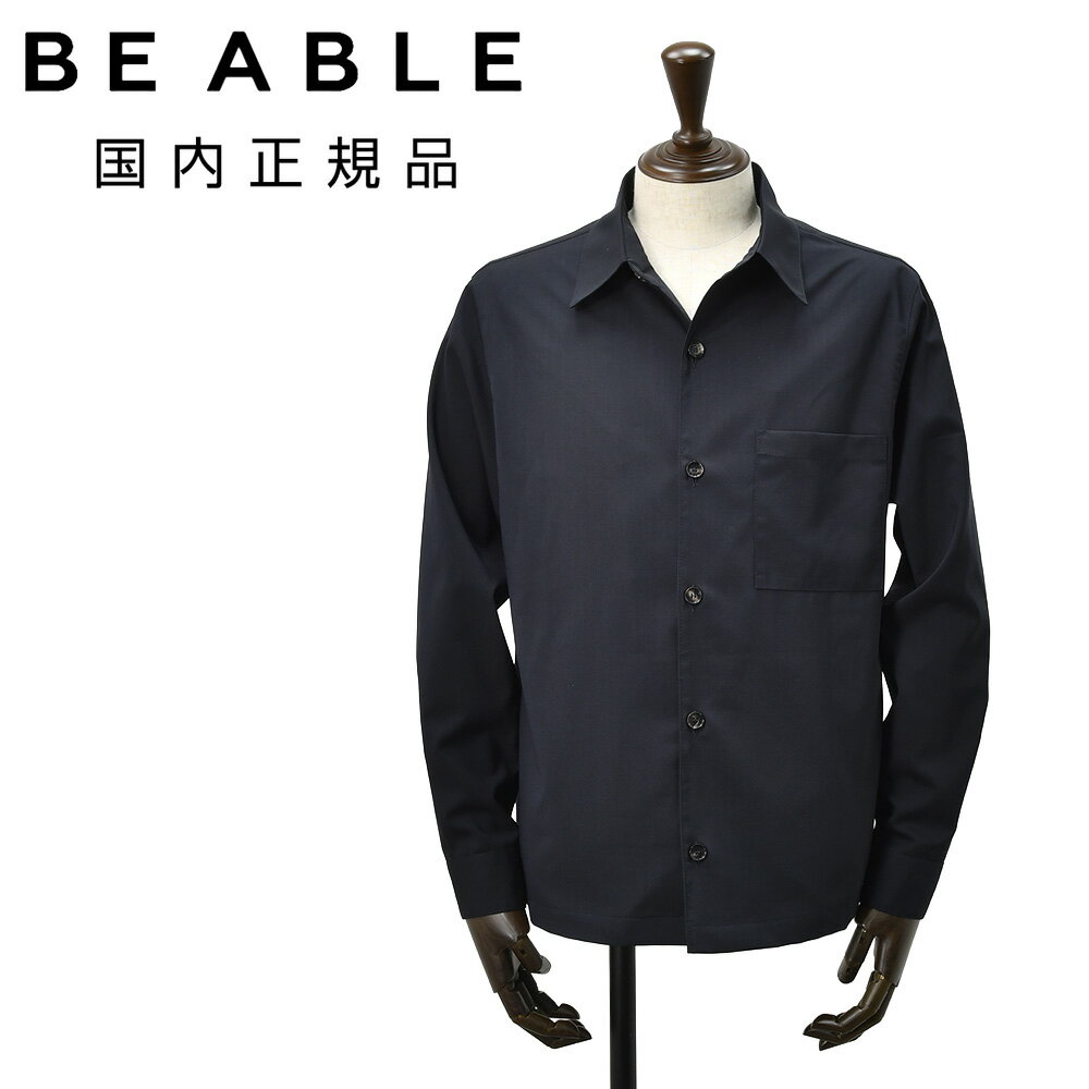 樂天商城 - ビーエイブル　　BE ABLE シャツアウター メンズ シャツブルゾン LEROY リロイ テクノウール ダークネイビー リラックスフィット ウォッシャブル 微ストレッチ 国内正規品 でらでら公式 ブランド