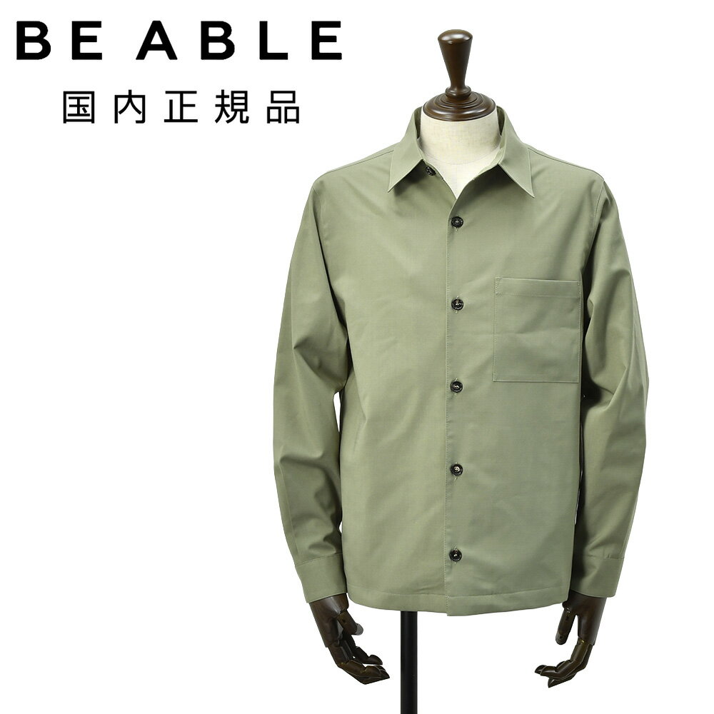 樂天商城 - ビーエイブル　　BE ABLE シャツアウター メンズ シャツブルゾン LEROY リロイ テクノウール オリーブ リラックスフィット ウォッシャブル 微ストレッチ 国内正規品 でらでら公式 ブランド