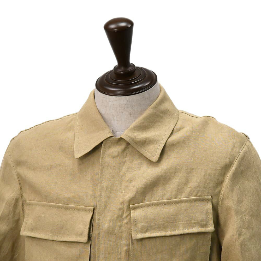 ベルウィッチ　　BERWICH シャツアウター メンズ ワーカーマンモデル JWORKERMAN ワークブルソン リネンファブリック サンドベージュ フラップ付き胸ポケット レギュラーフィット 国内正規品 でらでら 公式ブランド