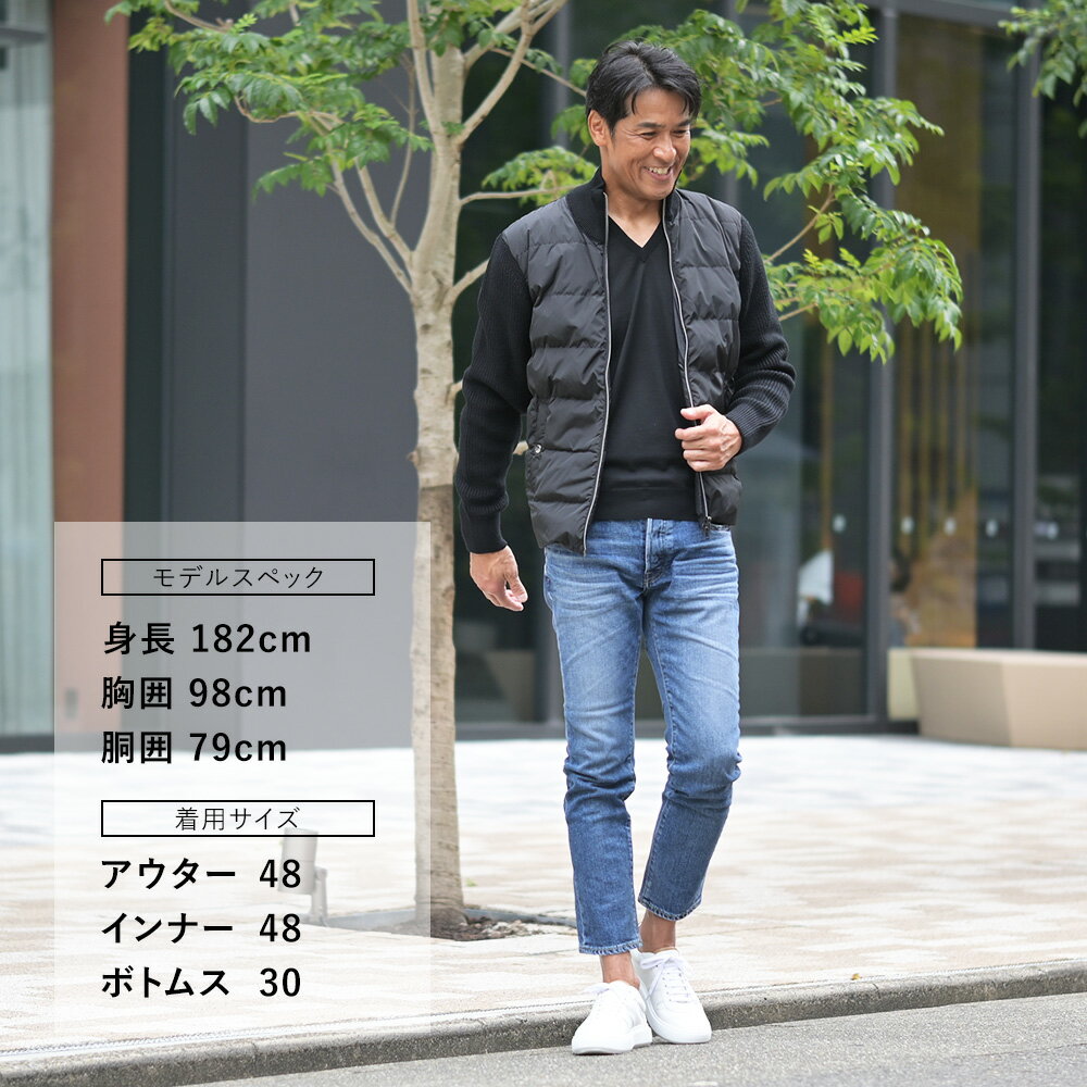 フィリッポ デ ローレンティス　　FILIPPO DE LAURENTIIS Vネックニット メンズ ハイゲージセーター ロイヤルメリノウール ブラック 黒 長袖 16ゲージ 国内正規品 でらでら 公式ブランド