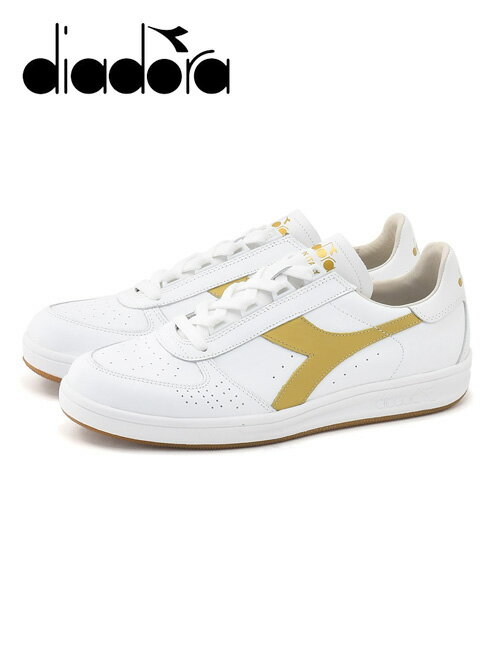 ディアドラ ヘリテージ　　Diadora Heritage　メンズスニーカー ビーエリート B.ELITE H ITALIA SPORT ホワイト×ゴールド テニスシューズ ローカット レザー 22春夏 イタリア製ブランド インポート