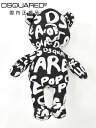 ディースクエアード DSQUARED2 キーホルダー メンズ テディベアモチーフ プリントデザイン ブラック×ホワイト モチーフ 80年代ポップアート プレゼ...